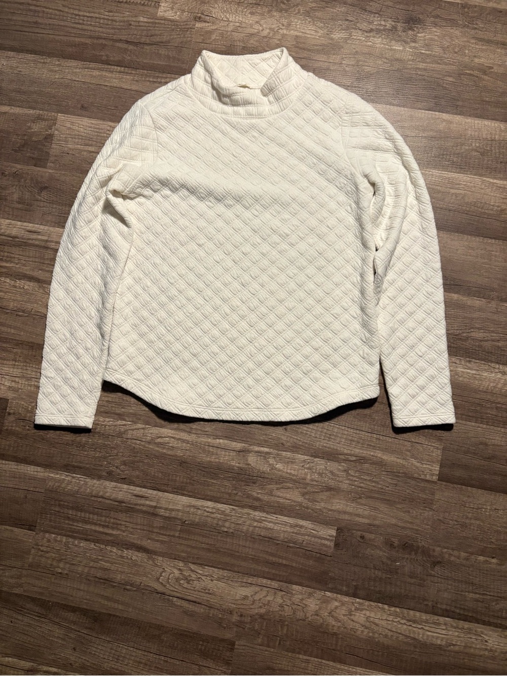 Crewcuts White Quilted Mock Neck Pullover Sweater